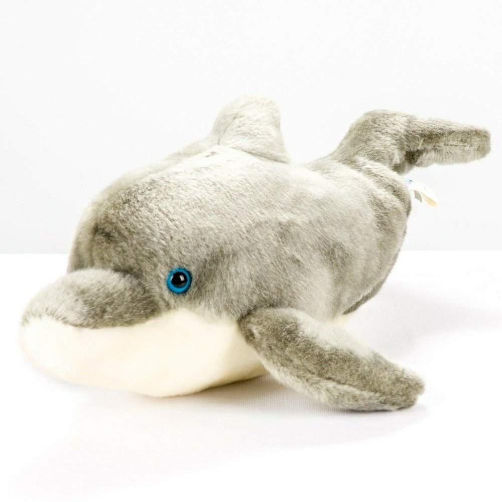 Sea World Dolphin Plush 14" Gray Marine Stuffed Animal Toy